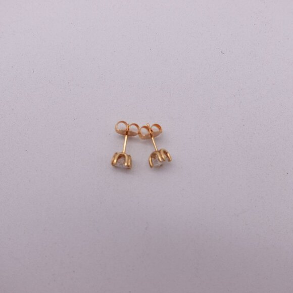 JTV Moissanite 14k Yellow Gold Over Sterling Silver Stud Earrings 1.00ctw DEW - Picture 2 of 7